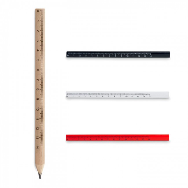 Crayon de menuisier personnalisable avec règle 14 cm 