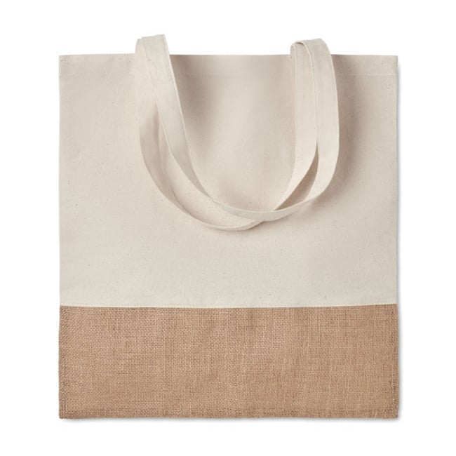 Tote Bag Coton / Jute Anses longues 