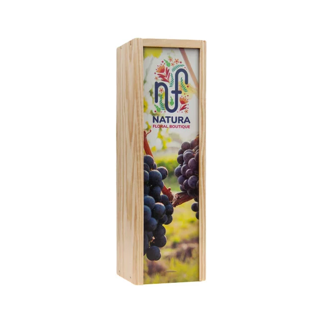 Coffret à vin en bois personnalisé (1x 0,75L) 