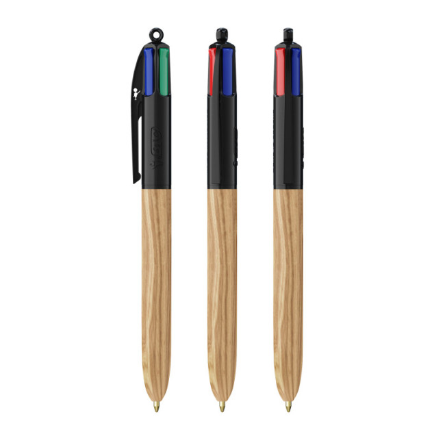 Stylo BIC ® 4 Couleurs Wood Style 